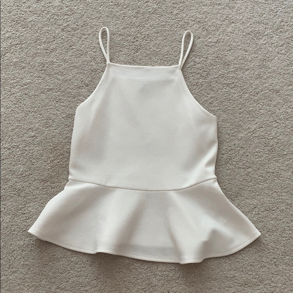 White Peplum Top